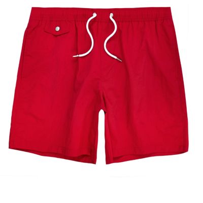 Red pocket swim shorts